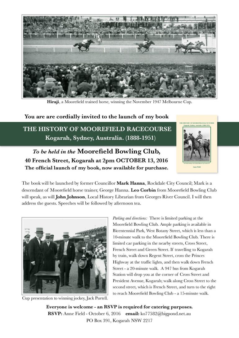 Moorefield Racecourse Book Launch – Oct 13th, 2016