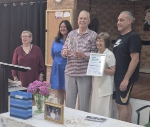 From left, Anne Field former Councillor, Cr Heidi Lee Douglas (Deputy Mayor), Herbert Camilleri, Lucy Camilleri and Matthew Camilleri.