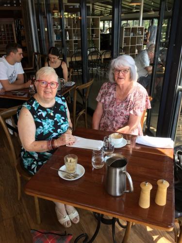 Anne and her school friend Anne at The Beach House restaurant at South Perth