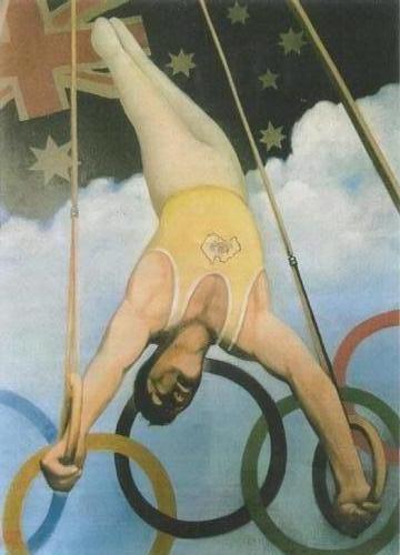 Painting by Bruce - himself as a Gymnast 